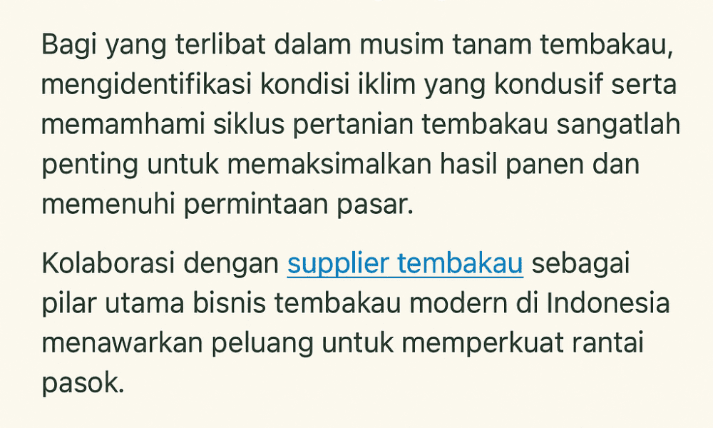 musim tanam tembakau