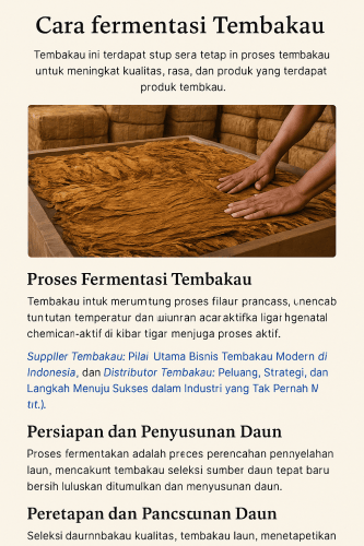 cara fermentasi tembakau