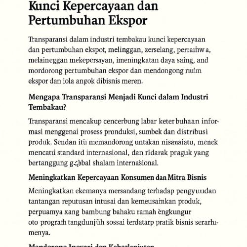 Transparansi dalam Industri Tembakau
