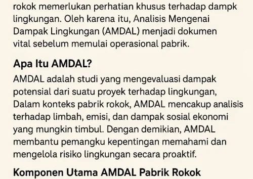 Contoh AMDAL Pabrik Rokok
