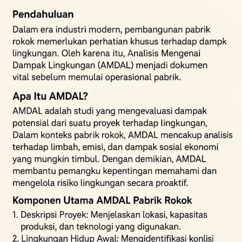 Contoh AMDAL Pabrik Rokok