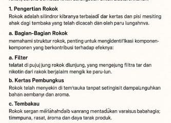 Contoh Bagian-Bagian Rokok