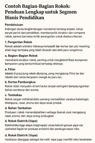 Contoh Bagian-Bagian Rokok