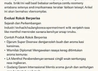 Contoh Rokok dengan Tambahan Rasa
