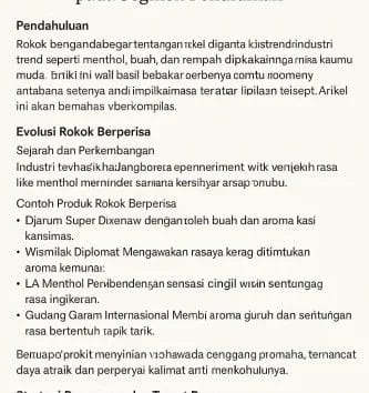 Contoh Rokok dengan Tambahan Rasa
